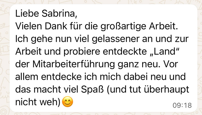 Coaching Feedback von Karina
